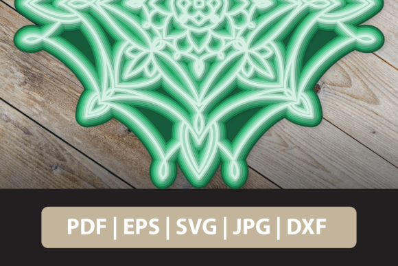 3D Abstract Mandala SVG for Crafts & Graphics
