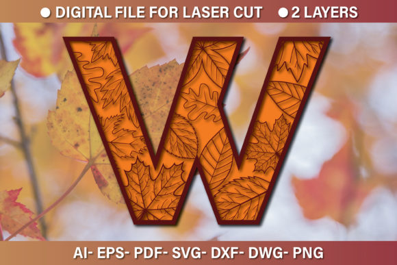 3D Alphabet SVG W: Graphics for Crafts