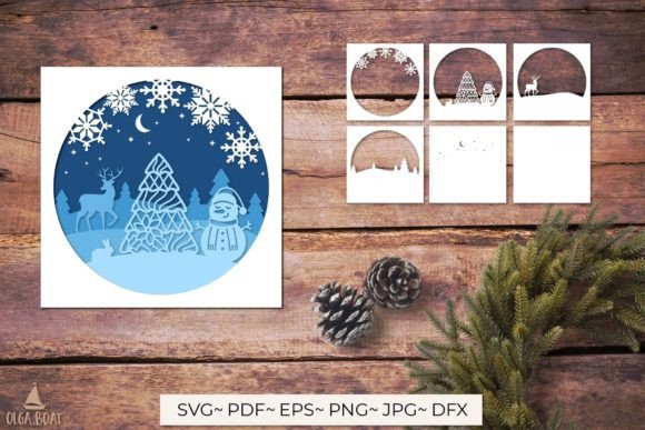 3D Christmas Shadow Box: Graphics for Crafts