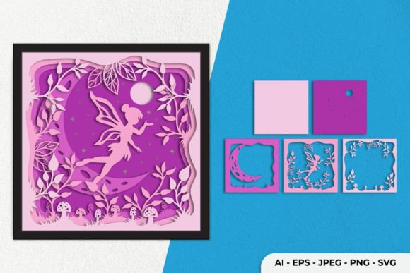 3D Fairy Moon Graphics for Crafts