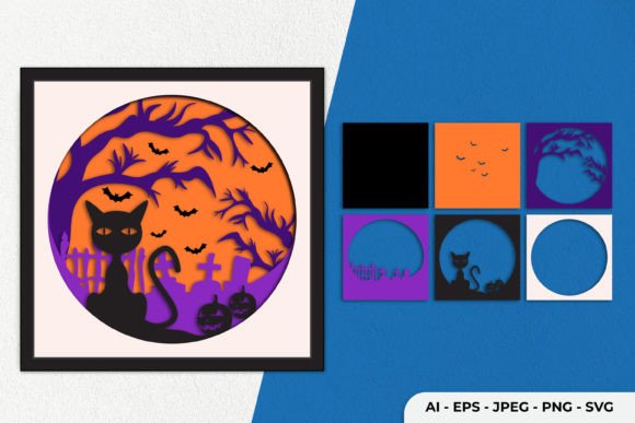 3D Halloween Cat: Graphics for Crafts