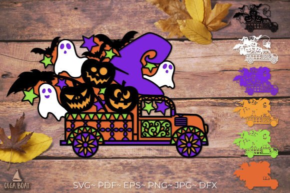3D Halloween Truck SVG for Crafts & Graphics