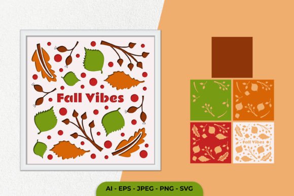 3D Hello Fall Layered Papercut Graphics for Crafts