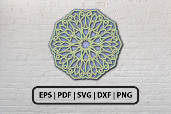 3D Layered Abstract Mandala SVG for Crafts & Graphics