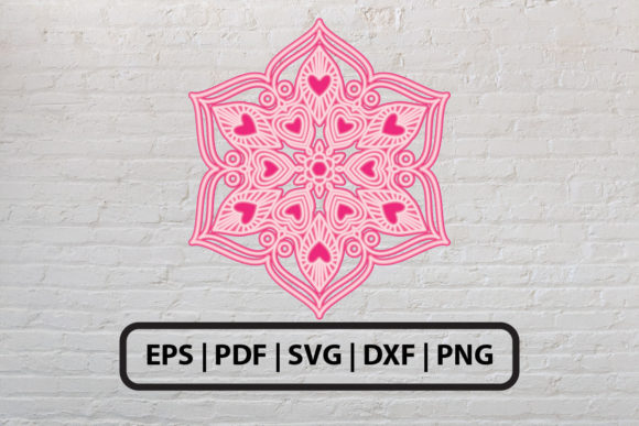 3D Love Mandala SVG for Crafts & Graphics