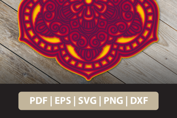 3D Mandala SVG for Graphics & Crafts