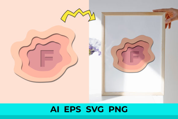 3D Paper Cutout Letter F: Graphics for Crafts