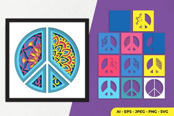 3D Peace Sign Mandala: Crafts & Graphics