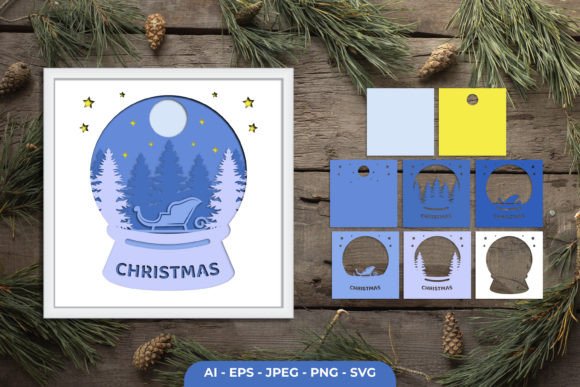 3D Snow Globe Papercut: Graphics for Crafts