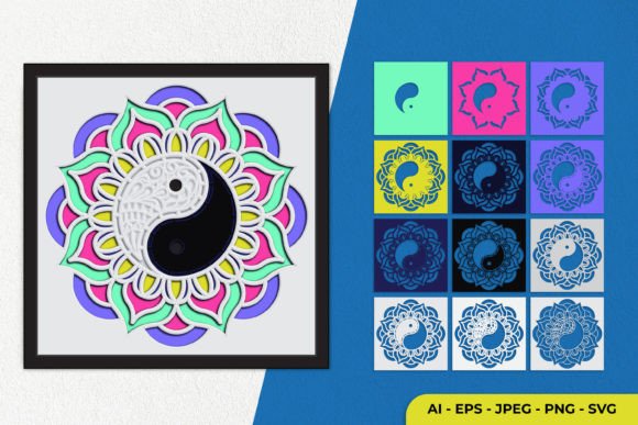 3D Yin Yang Mandala: Crafts & Graphics