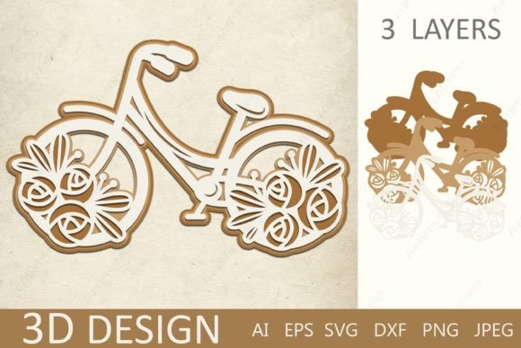 Bike 3D Paper Cutting: Graphics & Crafts