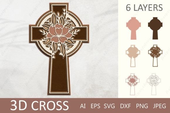 Celtic Cross Graphics for Crafts & Branding