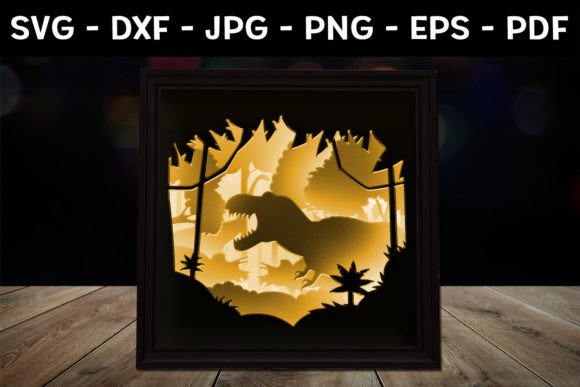 Dinosaur Shadowbox Template: Crafts & Graphics