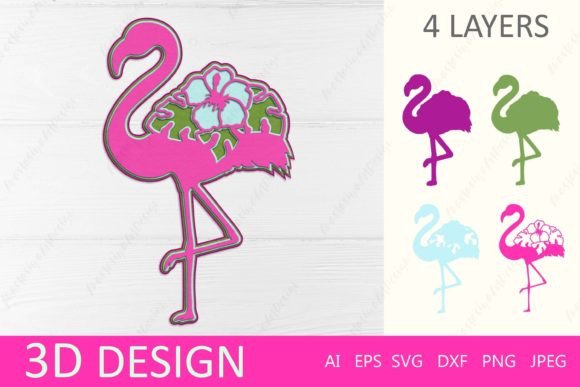 Flamingo 3D Graphics for Crafts & Blogs