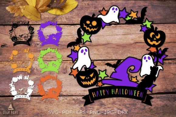 Happy Halloween Wreath: Graphics for Crafts