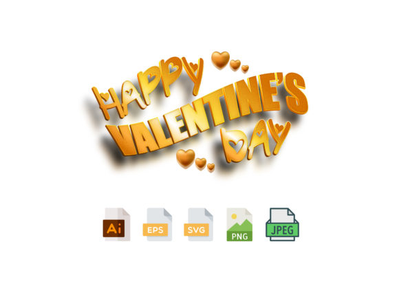 Happy Valentines Day 3D SVG Graphics Templates