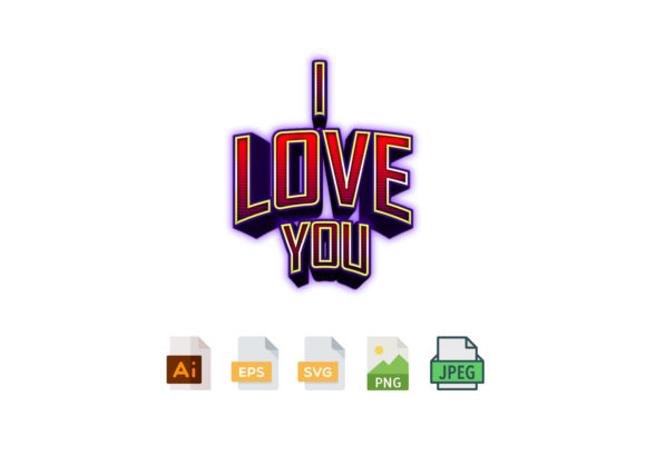 I Love You 3D SVG: Graphics for Graphic Templates