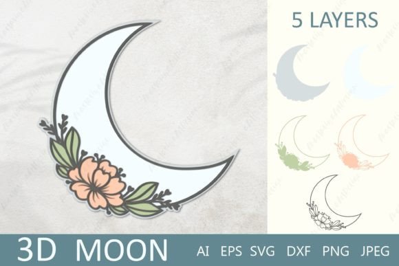 Moon with Flowers 3D Layered Paper Cut Review