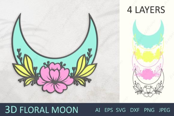 Reviewing the 3D Layered Moon with Flower Paper Cut