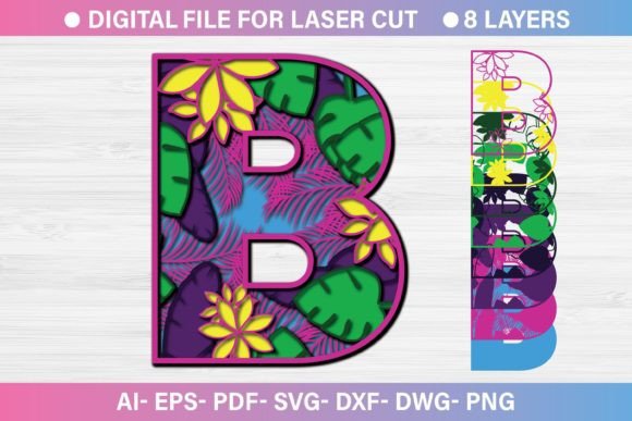 Summer Letter B SVG for Crafts & Graphics