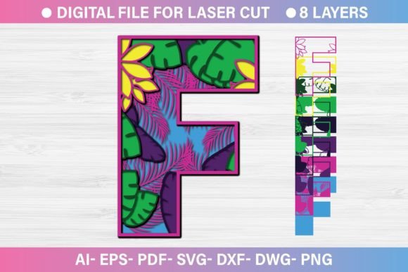 Summer Letter F SVG: Crafts & Graphics