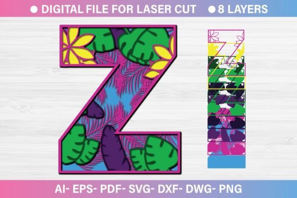 Summer Letter Z SVG for Crafts & Graphics