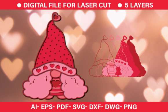 Valentine Gnome SVG for Crafts & Graphics